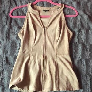 Guess tan faux suede top